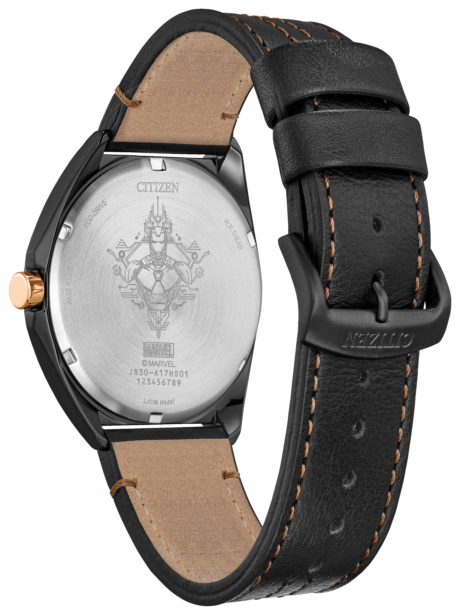 Tony Stark '63 Black Dial Leather Strap AW2075-05W | CITIZEN